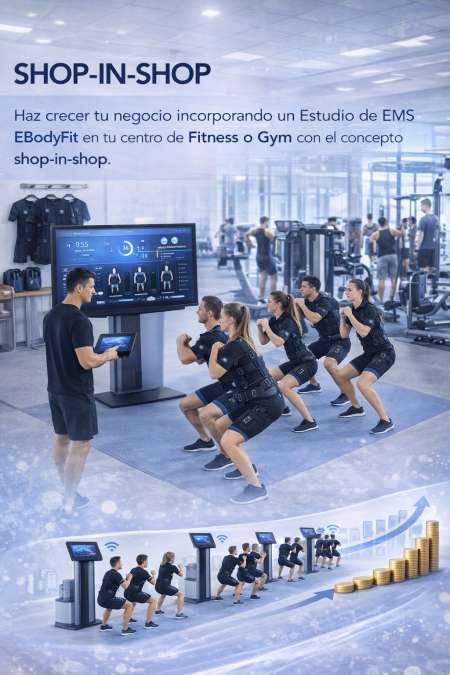 SHOP IN SHOP Estudio EMS en gimnasio moderno